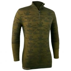 Deerhunter - Camou Wool Undershirt With Zip-Neck - Sous-vêtement mérinos