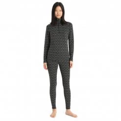 Icebreaker - Women's 250 Vertex L/S Half Zip Alpine Geo - Sous-vêtement mérinos -Sous-vêtements mérinos Soldes icebreaker womens 250 vertex l s half zip alpine geo sous vetement merinos detail 4