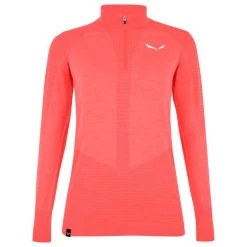 Salewa - Women's Zebru Medium Warm AMR Half Zip Tee - Sous-vêtement mérinos -Sous-vêtements mérinos Soldes salewa womens zebru medium warm amr half zip tee sous vetement merinos 1