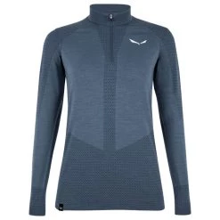 Salewa - Women's Zebru Medium Warm AMR Half Zip Tee - Sous-vêtement mérinos -Sous-vêtements mérinos Soldes salewa womens zebru medium warm amr half zip tee sous vetement merinos 2